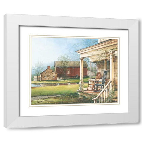 Serenity White Modern Wood Framed Art Print with Double Matting by Rossini, John