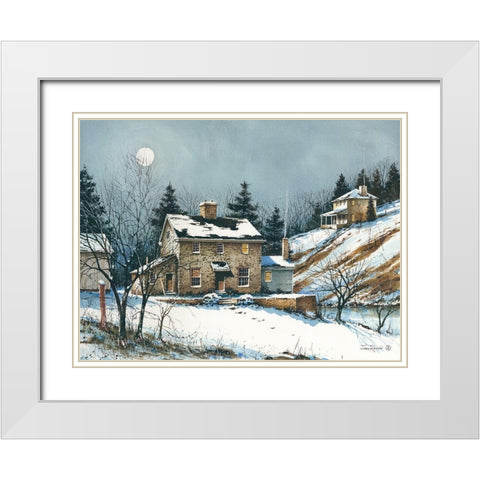 A February Evening White Modern Wood Framed Art Print with Double Matting by Rossini, John