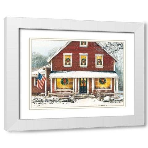 Country Christmas White Modern Wood Framed Art Print with Double Matting by Rossini, John