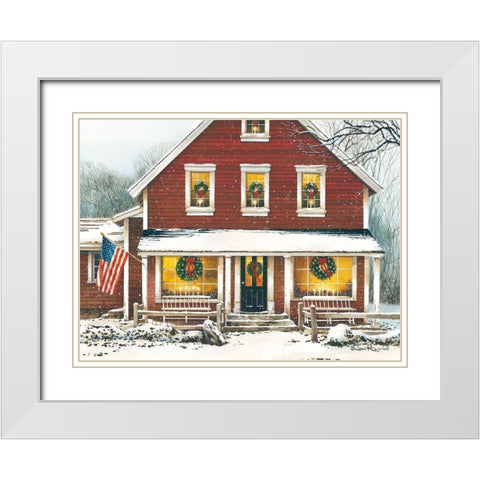 Country Christmas White Modern Wood Framed Art Print with Double Matting by Rossini, John