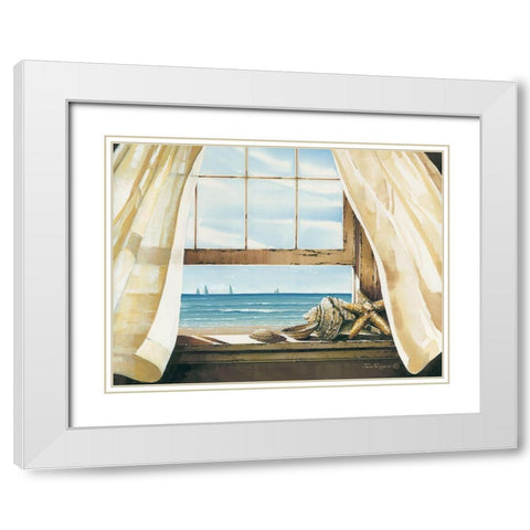 Beach Treasures White Modern Wood Framed Art Print with Double Matting by Rossini, John