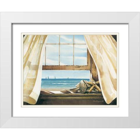 Beach Treasures White Modern Wood Framed Art Print with Double Matting by Rossini, John
