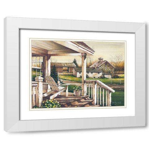 Long Days End White Modern Wood Framed Art Print with Double Matting by Rossini, John