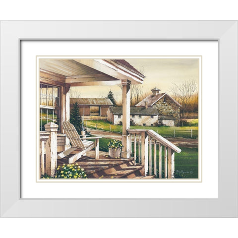 Long Days End White Modern Wood Framed Art Print with Double Matting by Rossini, John