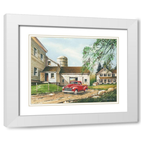 Rural Living White Modern Wood Framed Art Print with Double Matting by Rossini, John