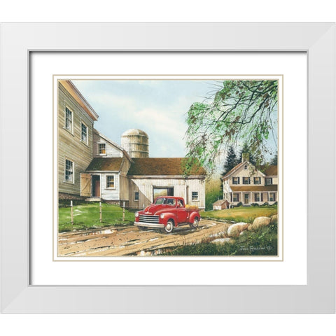 Rural Living White Modern Wood Framed Art Print with Double Matting by Rossini, John