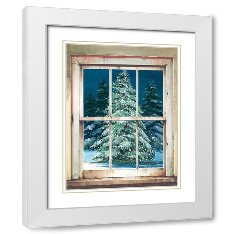 Holiday Window White Modern Wood Framed Art Print with Double Matting by Rossini, John