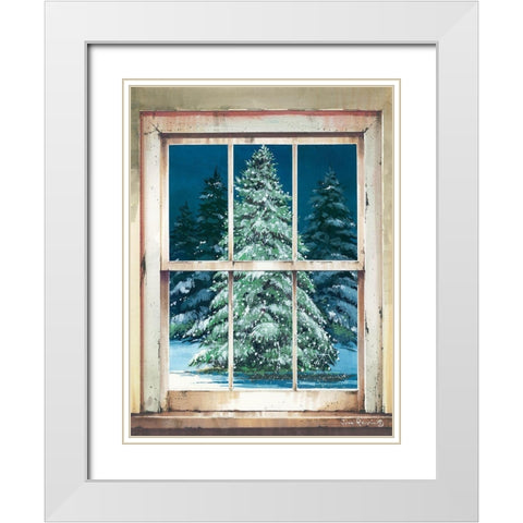 Holiday Window White Modern Wood Framed Art Print with Double Matting by Rossini, John