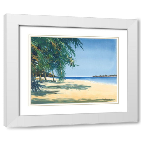 Tropic Solitude White Modern Wood Framed Art Print with Double Matting by Rossini, John