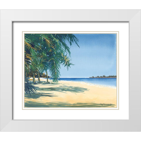 Tropic Solitude White Modern Wood Framed Art Print with Double Matting by Rossini, John