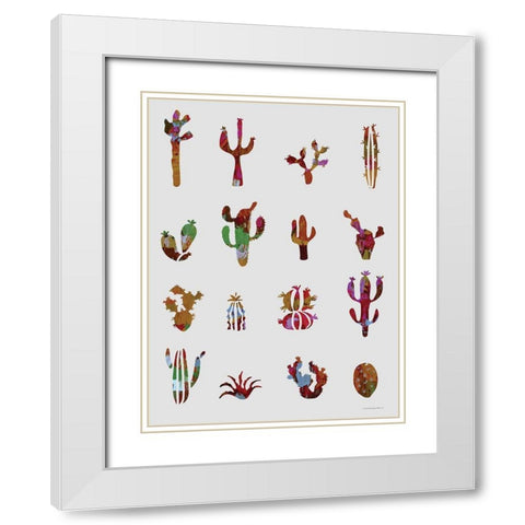 Prickly White Modern Wood Framed Art Print with Double Matting by Kamdon Kreations