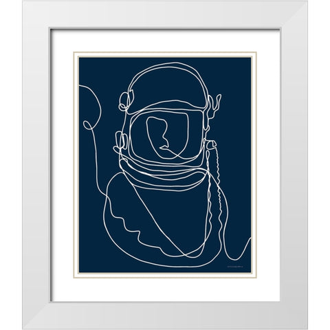 Lines in Space 2 White Modern Wood Framed Art Print with Double Matting by Kamdon Kreations