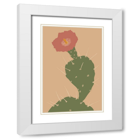 Pretty Prickle 1 White Modern Wood Framed Art Print with Double Matting by Kamdon Kreations