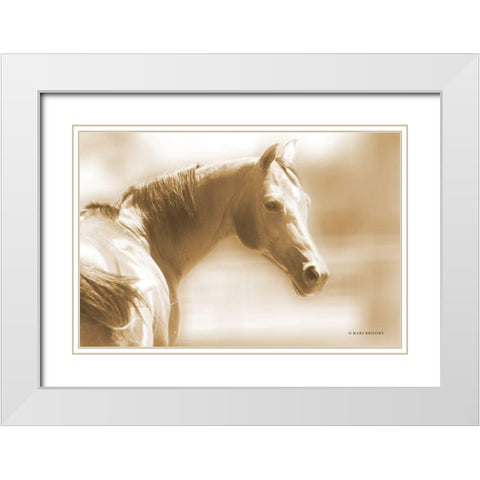 Rose I Sepia White Modern Wood Framed Art Print with Double Matting by Brooks, Kari