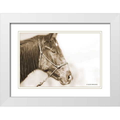 Sepia Thunder White Modern Wood Framed Art Print with Double Matting by Brooks, Kari