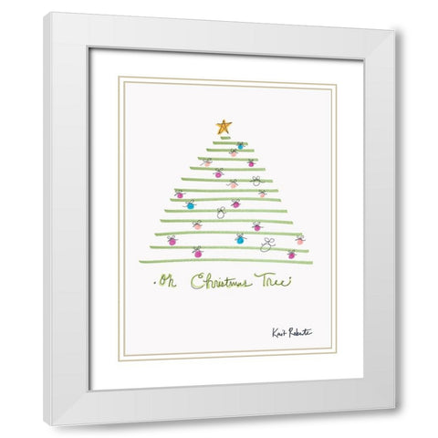 Oh Christmas Tree White Modern Wood Framed Art Print with Double Matting by Roberts, Kait