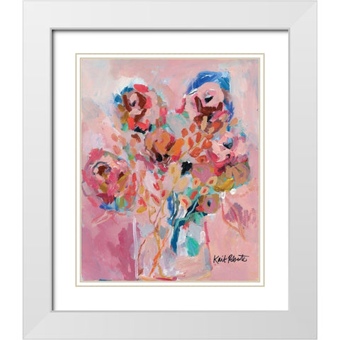 Dream Blooms White Modern Wood Framed Art Print with Double Matting by Roberts, Kait