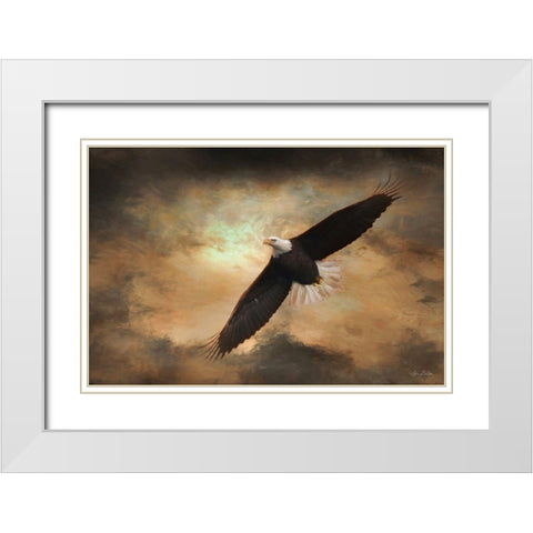 Soaring Eagles White Modern Wood Framed Art Print with Double Matting by Deiter, Lori