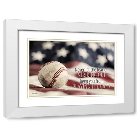 Baseball - Playing the Game White Modern Wood Framed Art Print with Double Matting by Deiter, Lori