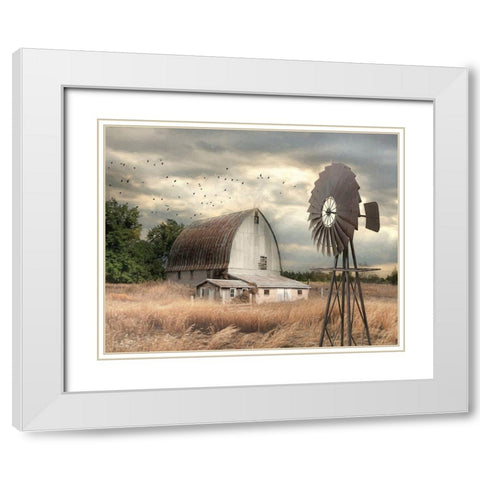 Henderson Bay Farm White Modern Wood Framed Art Print with Double Matting by Deiter, Lori