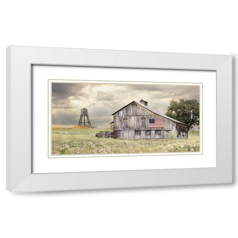 Rural Virginia Barn White Modern Wood Framed Art Print with Double Matting by Deiter, Lori