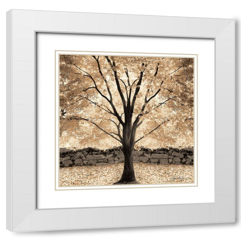 Gold Canopy Tree White Modern Wood Framed Art Print with Double Matting by Deiter, Lori