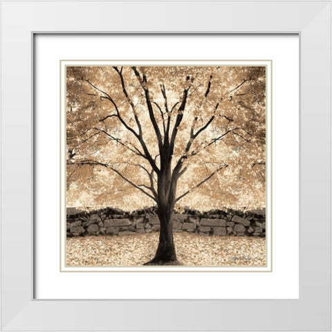 Gold Canopy Tree White Modern Wood Framed Art Print with Double Matting by Deiter, Lori