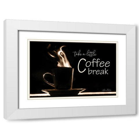 Take a Little Coffee Break White Modern Wood Framed Art Print with Double Matting by Deiter, Lori