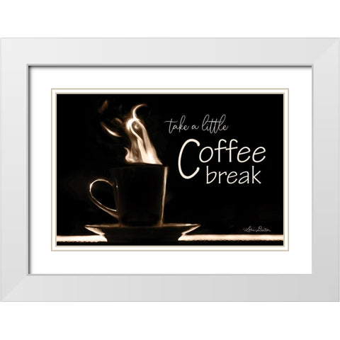 Take a Little Coffee Break White Modern Wood Framed Art Print with Double Matting by Deiter, Lori