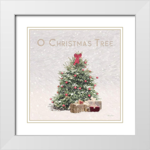 O Christmas Tree White Modern Wood Framed Art Print with Double Matting by Deiter, Lori