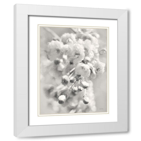 Painted Blossoms II White Modern Wood Framed Art Print with Double Matting by Deiter, Lori