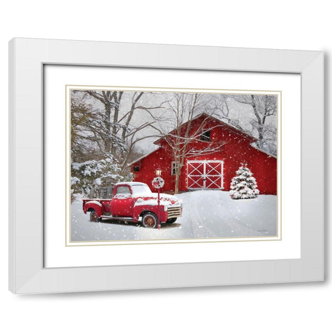 Truck Full of Sleds White Modern Wood Framed Art Print with Double Matting by Deiter, Lori