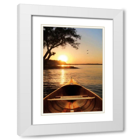 Sunset on the Lake I White Modern Wood Framed Art Print with Double Matting by Deiter, Lori