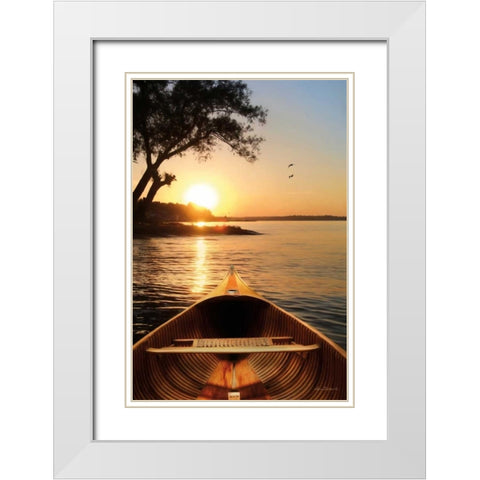 Sunset on the Lake I White Modern Wood Framed Art Print with Double Matting by Deiter, Lori