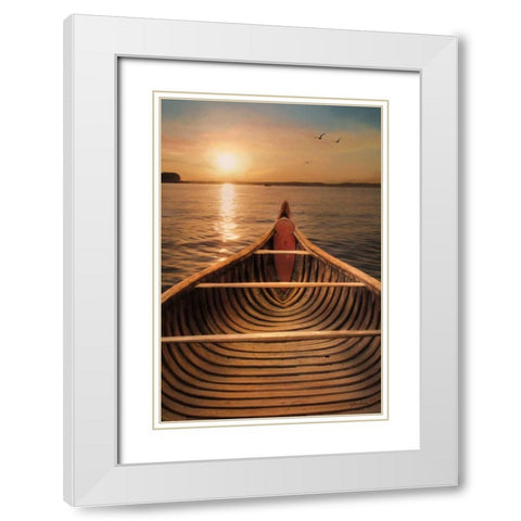 Sunset on the Lake II White Modern Wood Framed Art Print with Double Matting by Deiter, Lori