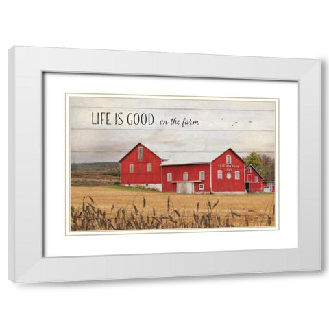 Life is Good on the Farm White Modern Wood Framed Art Print with Double Matting by Deiter, Lori