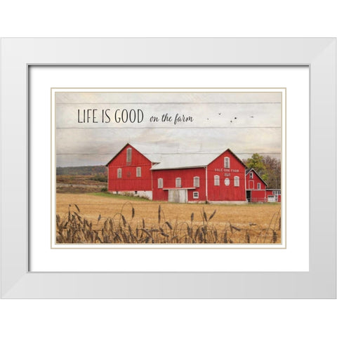 Life is Good on the Farm White Modern Wood Framed Art Print with Double Matting by Deiter, Lori