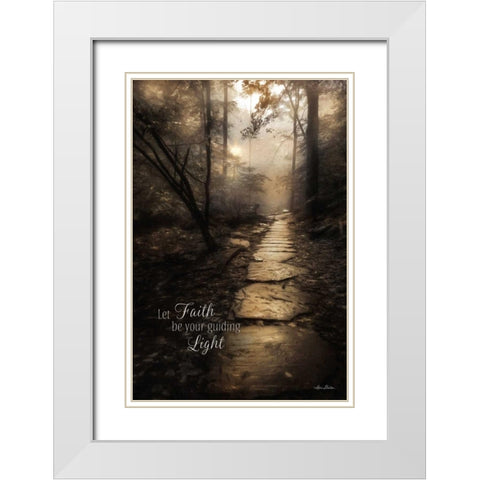 Let Faith be Your Guiding Light White Modern Wood Framed Art Print with Double Matting by Deiter, Lori