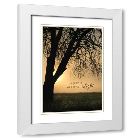 Help Me to Walk in Your Light White Modern Wood Framed Art Print with Double Matting by Deiter, Lori