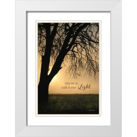 Help Me to Walk in Your Light White Modern Wood Framed Art Print with Double Matting by Deiter, Lori