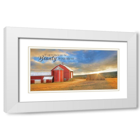 The Beauty in Each New Day White Modern Wood Framed Art Print with Double Matting by Deiter, Lori