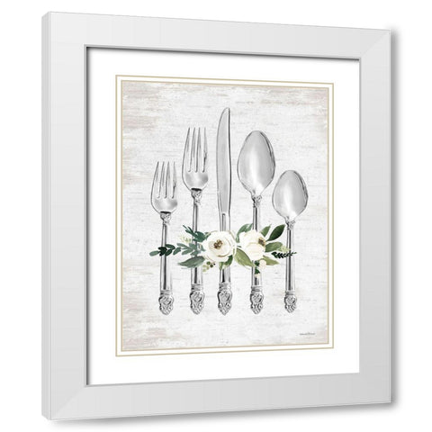 Ready to Dine White Modern Wood Framed Art Print with Double Matting by lettered And lined