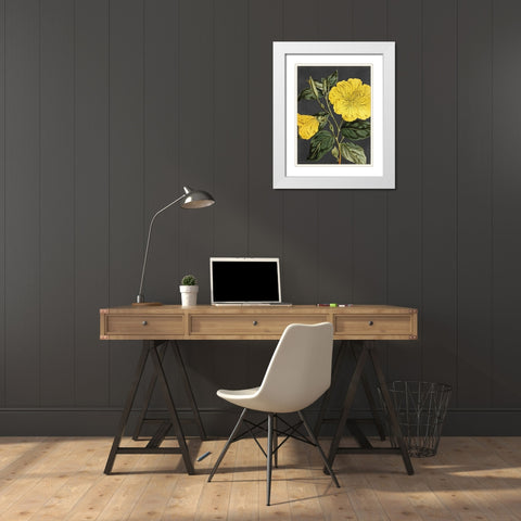 Yellow Vine White Modern Wood Framed Art Print with Double Matting by Lettered and Lined