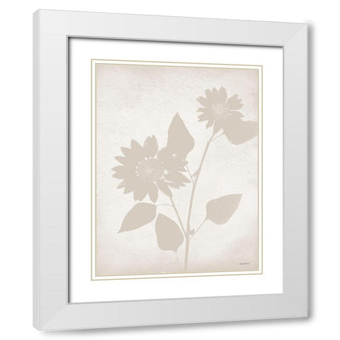 Floral Silhouette III White Modern Wood Framed Art Print with Double Matting by Lettered And Lined
