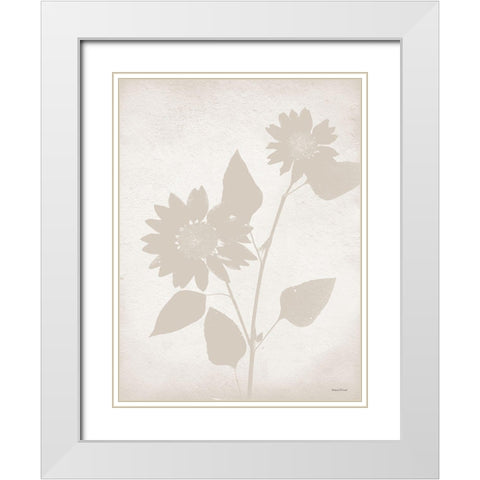 Floral Silhouette III White Modern Wood Framed Art Print with Double Matting by Lettered And Lined