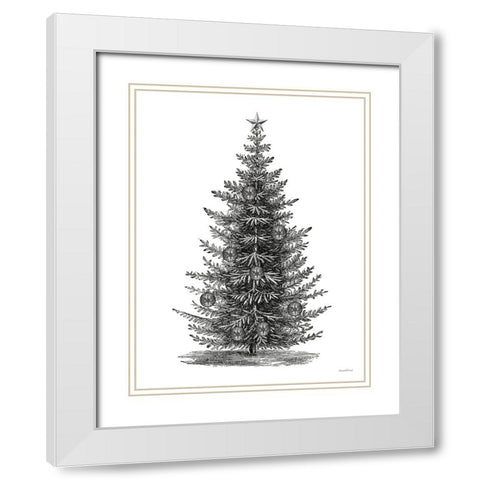 Oh Christmas Tree White Modern Wood Framed Art Print with Double Matting by Lettered and Lined