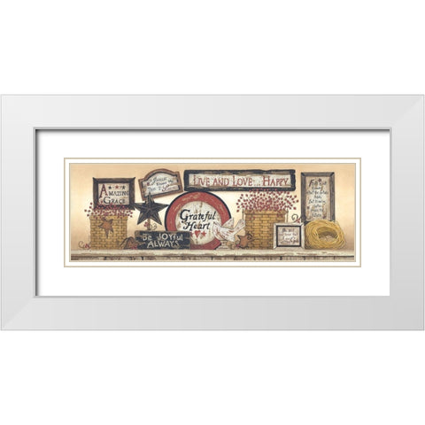 Sign Collector White Modern Wood Framed Art Print with Double Matting by Spivey, Linda