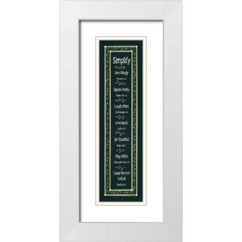 Simplify White Modern Wood Framed Art Print with Double Matting by Spivey, Linda