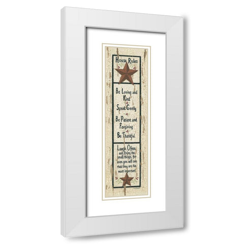 House Rules White Modern Wood Framed Art Print with Double Matting by Spivey, Linda
