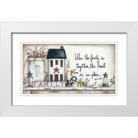 Family… White Modern Wood Framed Art Print with Double Matting by June, Mary Ann